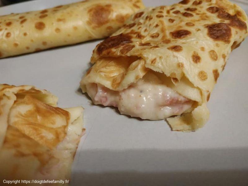 Crêpes salées crémeuses jambon/fromage