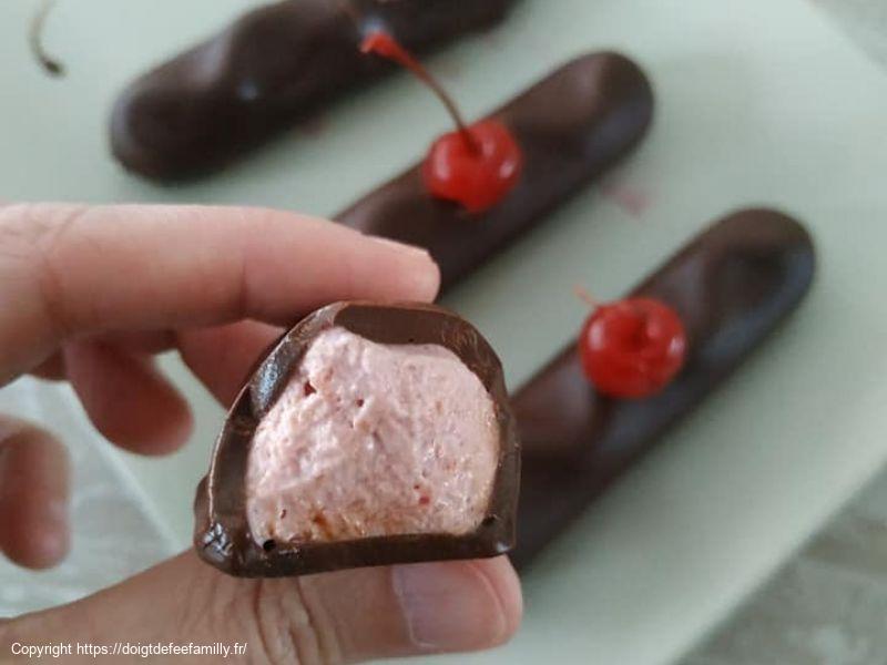 Guimauve à la cerise et au chocolat